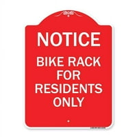 Prijava u. Dizajnerski serija znak - Obavijest potpišite nosač bicikla samo za stanovnike, crveno-bijelo