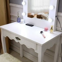 Toaletni stol sa osvijetljenim ogledalom, jednokrevetne noge i sijalica za spavaću sobu
