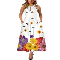 Bomotoo dame casual maxi haljine leptir otisnuto labavo ljeto na plaži za odmor Havajska cvjetna turska