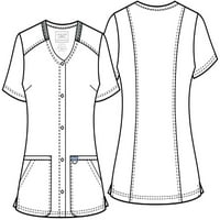 Cherokee radna odjeća Revolucija Ženske pilinge Top Snap Front V-izrez WW622