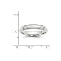 Čvrsta 14k bijela zlatna milgrain komforna fit muške vjenčane prsten veličine 10