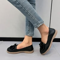 Homodles Žene ravne sandale - Bowknot na sandalama za čišćenje Crna veličina 5.5
