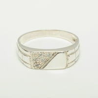 Britanci napravio je 10k bijeli zlatni prirodni dijamantski muški prsten - veličine opcija - veličine 10