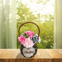 Umjetno cvijeće u košarici lažne postrojenja Karanfil Prijenosni cvjetni koš