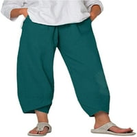 Dabuliu široke pantalone za noge za žene visoke struke posteljine povremene labave pantalone Lounge