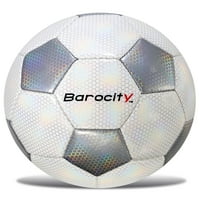 Barocity klasična bijela i srebrna fudbalska lopta - dječaci i djevojčice Sočna lopta, vrhunska na otvorenom