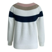 Vedolay Womens Slatki džemper Ženski pulover džemper jesen Ležeran dugi rukav Tortleneck Lorovi vrhovi, bijeli s