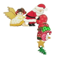 Santa Reindeers Božićni kreativni drveni ukras okvira vrata sa poklonima yutnsbel