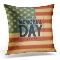 Amerika Blue Veteran Dan sjećanja Američka zastava Grunge Tekst zamagljen crveno slavlje slavlje jastučni jastučni jastuk