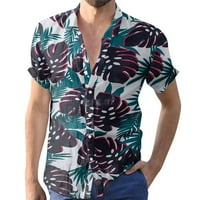 Muške faze odjeće Muškarci Muškarci Proljeće i ljetno cvjetno šareno print casual rever plaža Vanjski