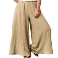 Nizine Ženske pantalone sa punim bojama Ležerne prilike sa širokim nogama dugačke pantalone Mekano udobno