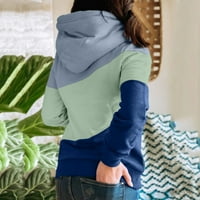 Ženska kriva dukserica Kontrastni duksevi rukav čvrsti ležerni na vrhu pulover za bluzu