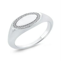 Ovalni oblik dijamantski modni prsten u 14k bijelo zlato