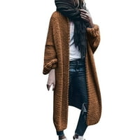 Miayilima pletenje Ženski kaput velika veličina Sredina duga obična povremena ženska jakna Mid sezone