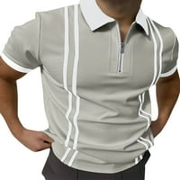 Avamo Muns T majice Zipper polo majica kratki rukav Tee Men Classic Fit majica Teniski bluza Black XL