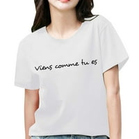 Cvjetni tiskani vrhovi za žene Ljeto Top tiskane casual majica slova uzorak modna bluza s kratkim rukavima