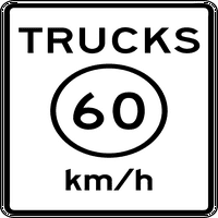 Promet i skladišni znakovi - R2-2P: Ograničenje brzine kamiona aluminijumski znak Ulično odobreno Znak 0. Debljina - znak - znak