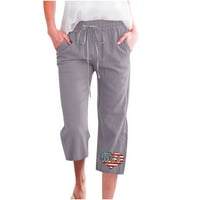 Gaecuw posteljine za žene Ležerne ljetne pantalone plus veličina dugih hlača Navlaka za salonske pantalone