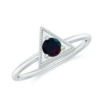 Prirodni crni Opal prsten za žene, geometrijski prsten zlata - CT, srebrna srebra, SAD 6,50