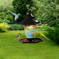 Vrt za punjenje ptica na otvorenom ukras solarna vodootporna željezo šuplje fener za ptica