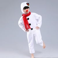 Dječji božićni snjegovički performanse kostim sa šal crvenim nosom za glavu za glavu Cosplay kostim