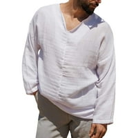 Muška majica Casual Seaside Muška posteljina Čvrsta majica s dugim rukavima Majice za muškarce za muškarce