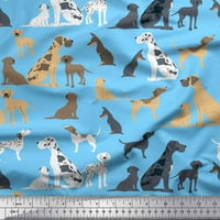 Soimoi plavi pamučni dres tkanine Mi Mi kockice za pse Široko od tiskanog dvorišta