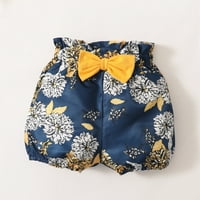 FVWitlyh Baby Out Fit Toddlers Djevojka Odjeća Soild Romper Cvjetni kratke hlače Podesite poklon set