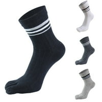 Muškarci Ležerne prilike Soft Stil Pamučne nožne prste čarape za prozračice, crne boje