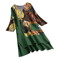 Zunfeo Ljetne haljine za žene plus veličine - modni bez rukava u obliku struka V-izrez na tankim džepom plaže Duga haljina vojska zelena xxl