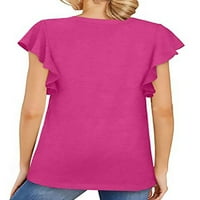 Majica Colisha Dame Majica Solid Color Majica V izrez Ljetni vrhovi Moda Dnevni hawer kratki rukav Tee