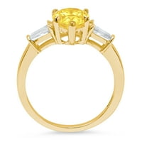 2.3ct kruška izrezana žuta simulirana dijamant 14k žuti zlatni godišnjica Angažovane kamene prstene