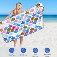 Ručnik za plažu, svijetle boje Mermaid uzorak Snažna apsorpcija vode Ručnik za plažu Plivanje Sport