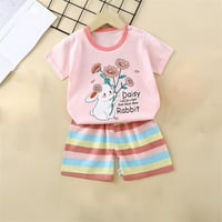 Lovskoo Toddler Boys Girls Slatko crtani ispis odjeće za bebe odjeću Dječja modna rukava ružičasta ružičasta