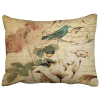 Victorian Bird Paris Francuski botanički poklopac jastučnice za jastuk
