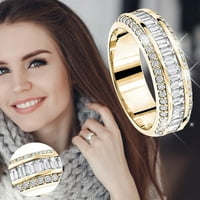 Zlatni trostruki prstenovi za rhinestone žene modni full dijamant cirkon prsten dame nakit dijamantni prstenovi za žene veličine 11
