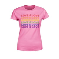 S4E Ženska ljubav je ljubav Rainbow Gay Pride majica srednje azalea ružičasta