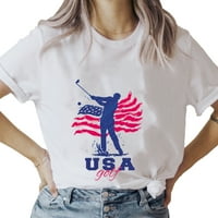 Ženska SAD Golf Thirt White Tee