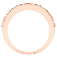 1. CT sjajan okrugli rez simulirani ružičasti turmalin 18k ružičarski zlatni bend SZ 6.25