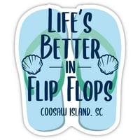 Coosow Island South Carolina Suvenir Vinil naljepnica za naljepnicu Flip Flop dizajn