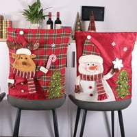 Meihuida božićna stolica pokriva Santa Claus Snowman Reindeer Slipcovers za kućnu zabavu Décor