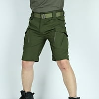 FINELYLOVE kratke hlače za muškarce Cargo Cargo Slim ravne čvrste aktivnosti na otvorenom Vojska zelena
