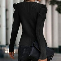 Otvor ženski džemperi čvrsti tanki dugi rukav dugi rukavi V-izrez