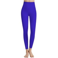 Ženske pilinge hlače joggers hlače za žene staklene hlače visoki struk porast pune ravno-nogu plavi