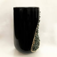 Crna i zlatna keramička sastava za sastavljanje vaze, Darkgreen AgateCrystal