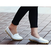 Ženski stanovi Udobni natikači kliznite na šetnju cipelama pune boje casual cipele žene mokasinske plišane