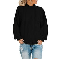 Duks ovratnika Dame debele linije Poluurtleneck džemper od pune boje modni ležerni pleteni džemper ovratnik muškarci ženske ženske obrezive pulover zbori ženske tanke dukseve u različitim brojevima