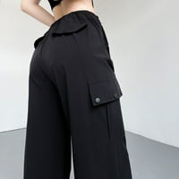 Dugačke hlače odobrenje modne žene crtajući povremeni džep elastičnog struka Loose gaćice