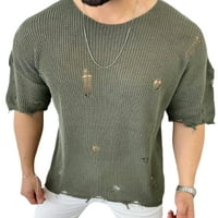 Gr Granlook muške majice Crew izrez pulover šuplje ležerne džumper Top kratkih rukava Muškarci uznemireni