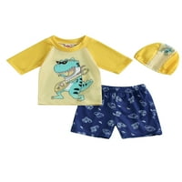 Toddler Kids Boys kupaći kupaći kupaći odijelo Oprema set kratkih rukava Dinosaur Print Tors + Casual